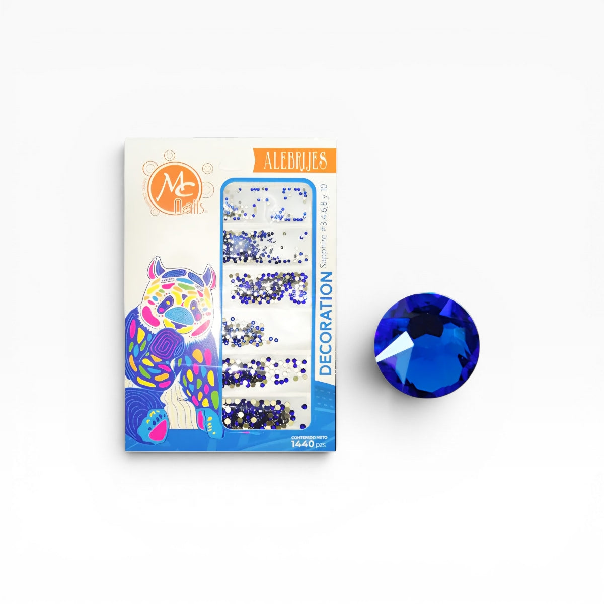 Paquete de cristal  LC 206 Sapphire #3,4,6,8 y 10 con 1440 pz