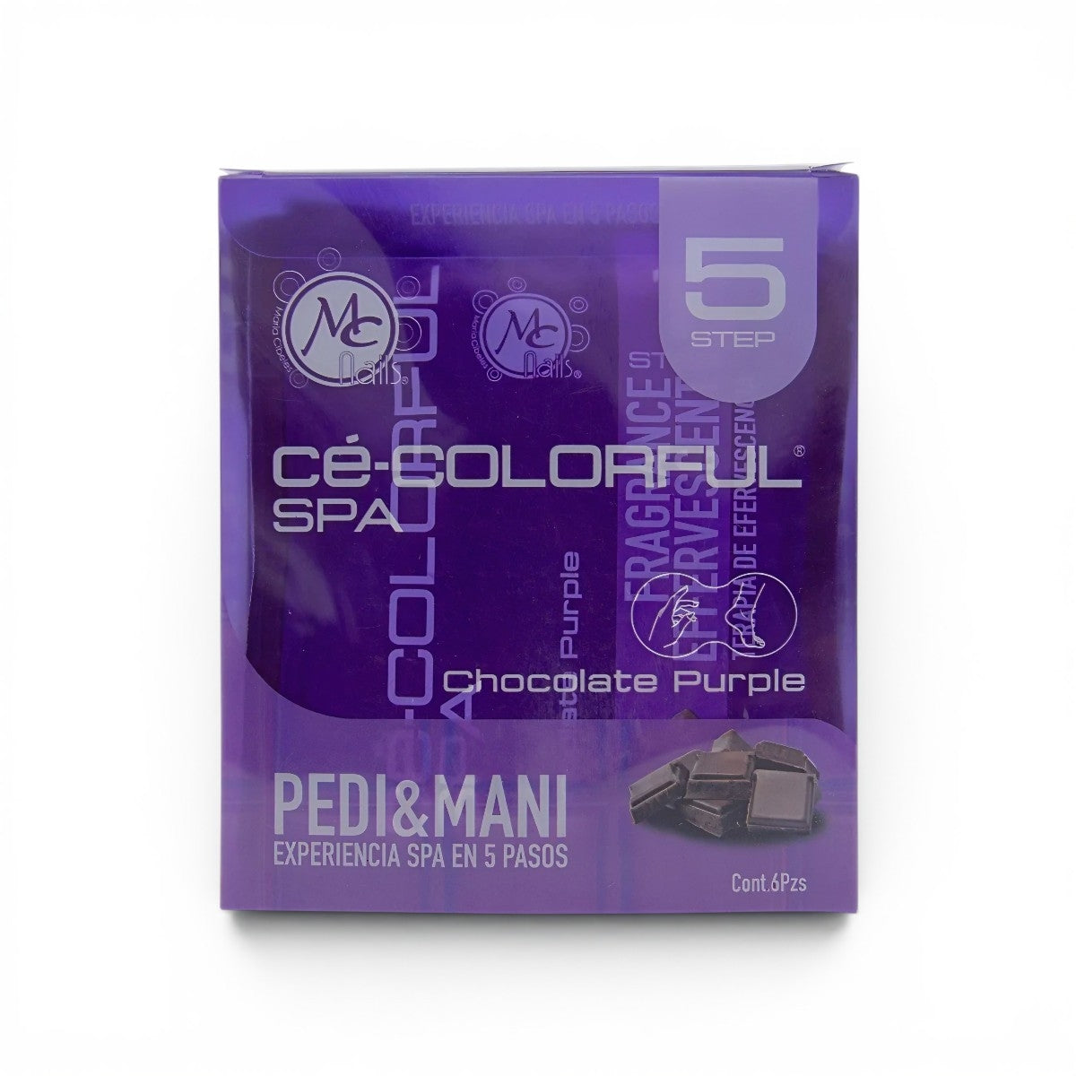 COLORFUL SPA KIT PEDI&MANI 5 STEP 6PZ FRAGANCE CHOCOLATE PURPLE