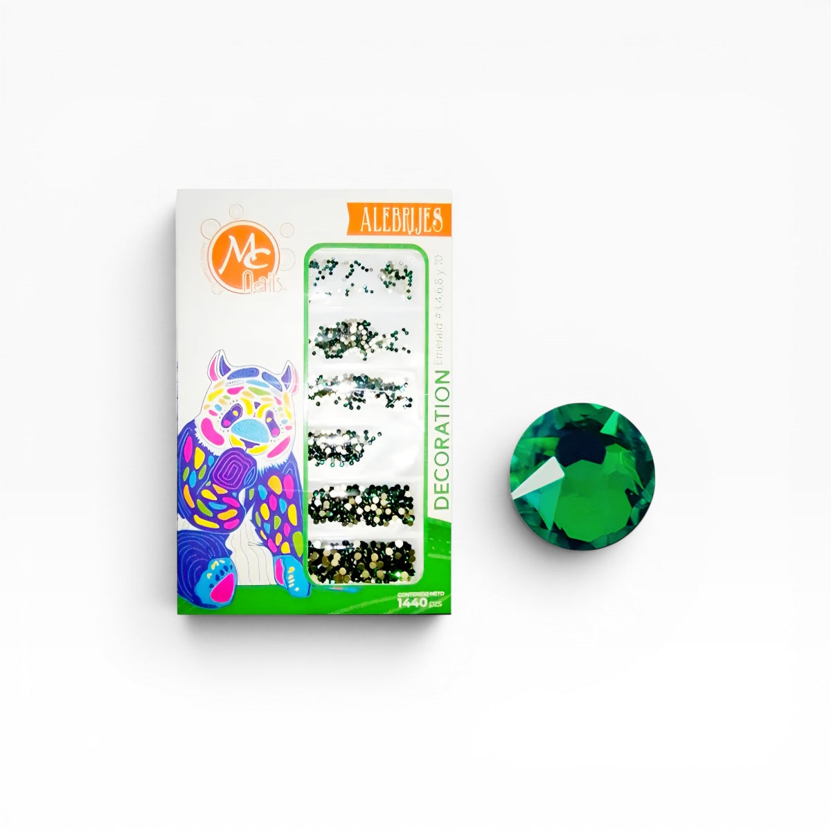 Paquete de cristal  LC 205 Emerald #3,4,6,8 y 10 con 1440 pz