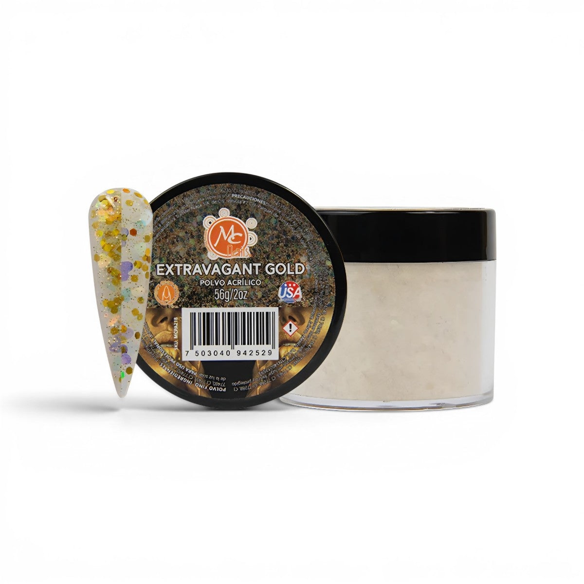 Polvo acrilico 2oz EXTRAVAGANT GOLD