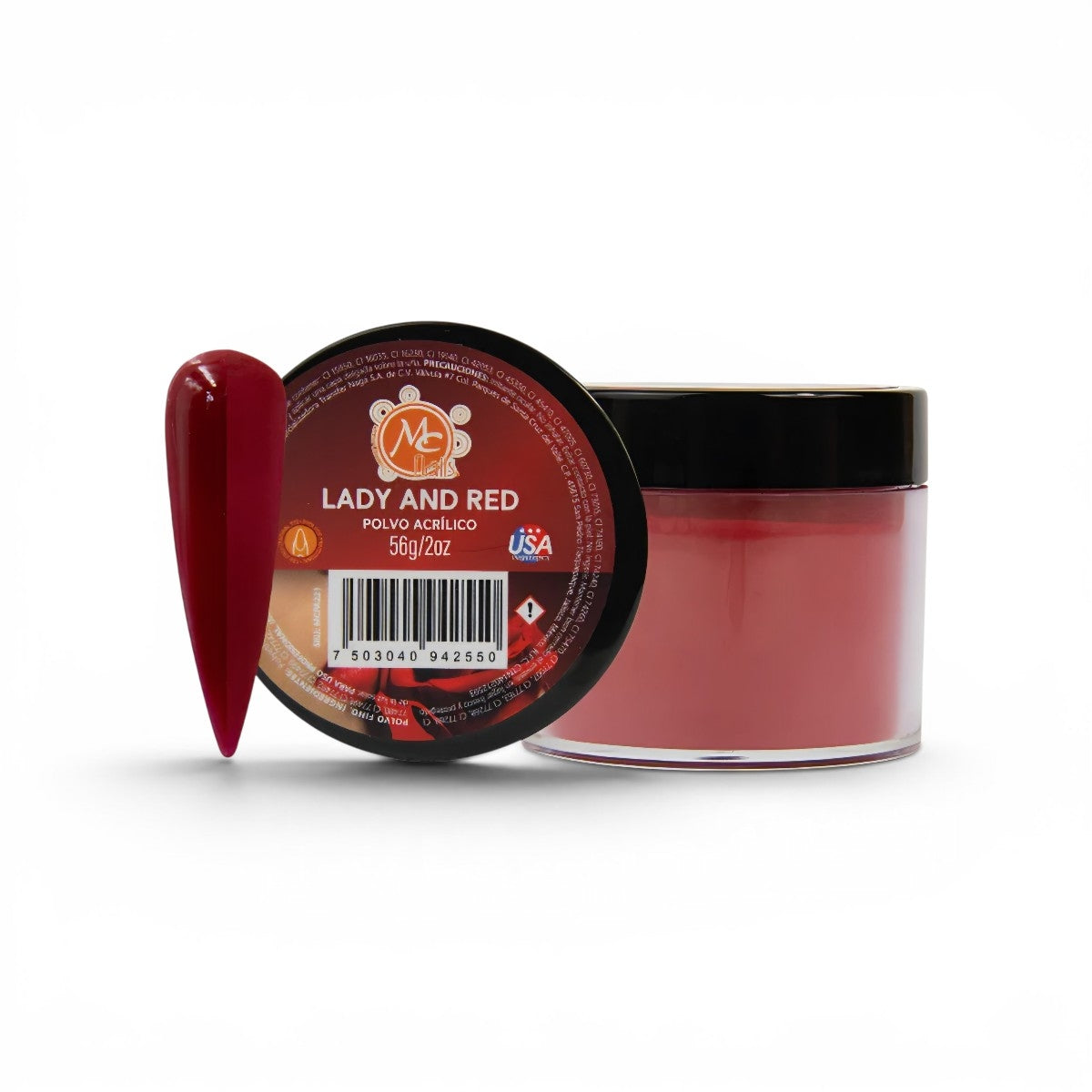 Polvo acrilico 2oz LADY AND RED