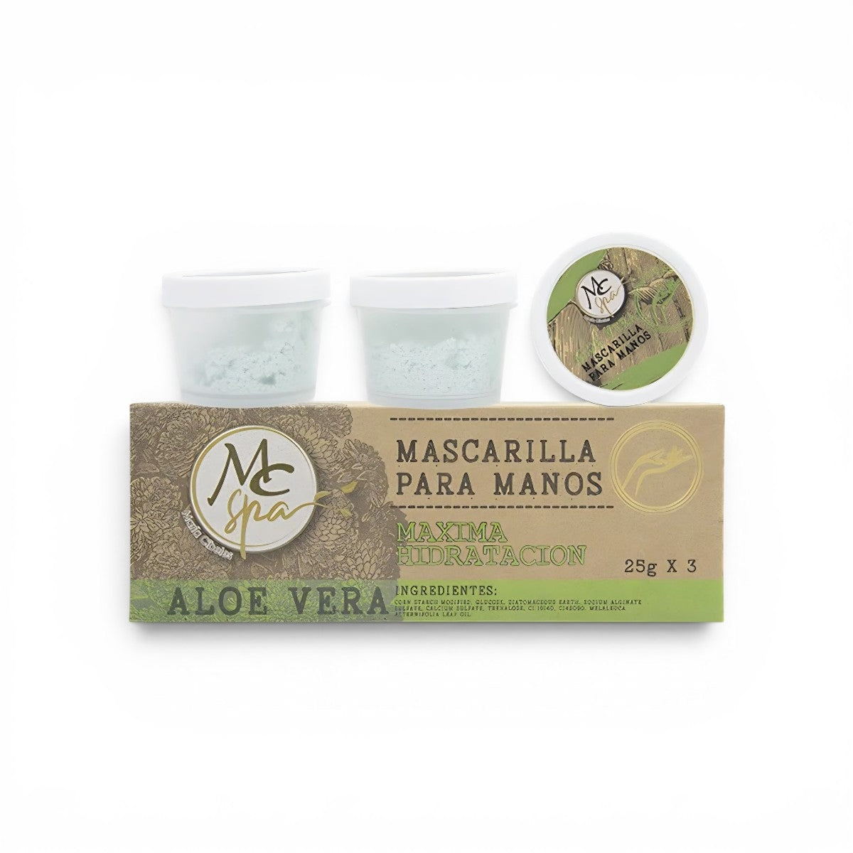 Mascarilla para MANOS ALOE VERA 3pz de 25grs c/u