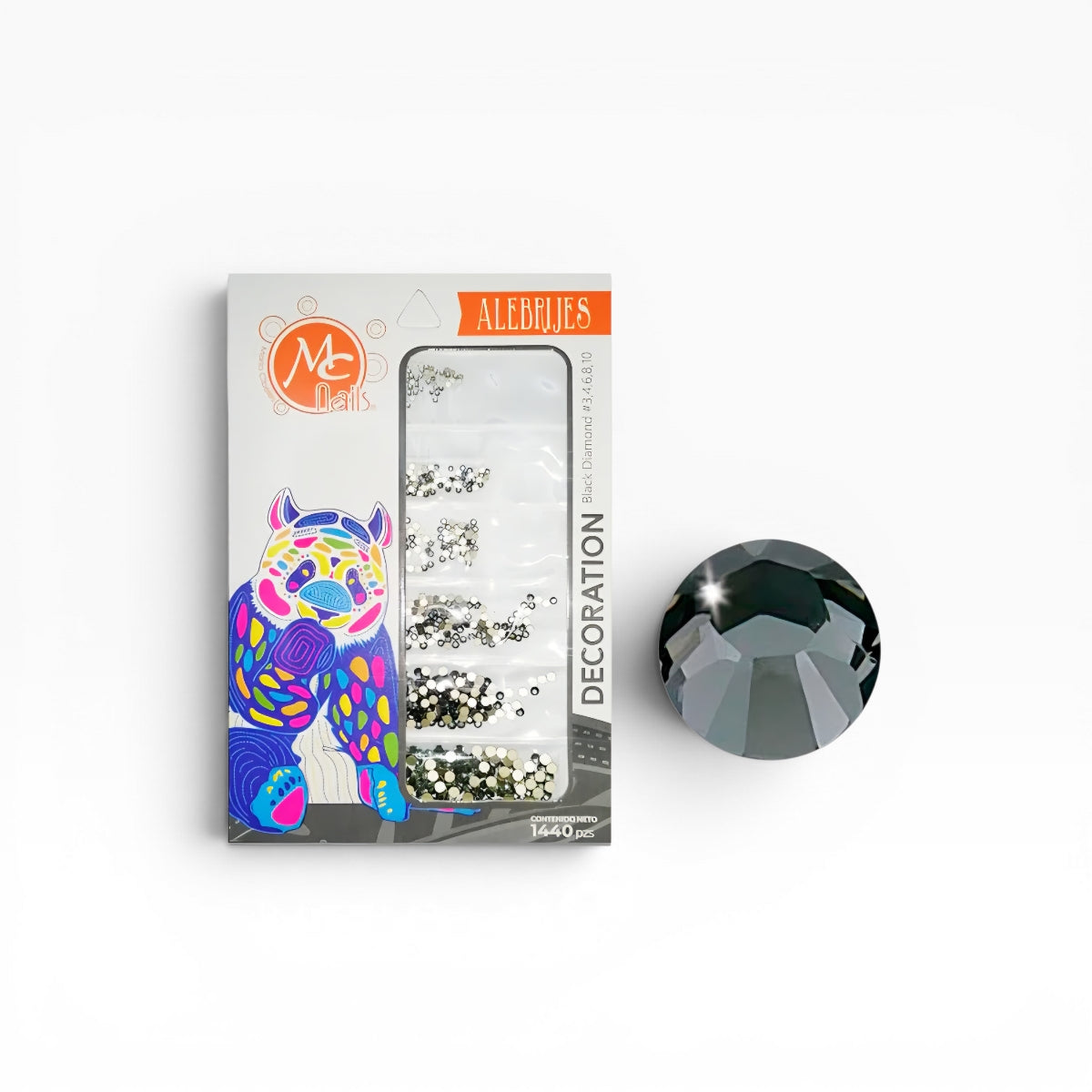 Paquete de cristal  LC 215 Black Diamond #3,4,6,8 y 10 con 1440 pz