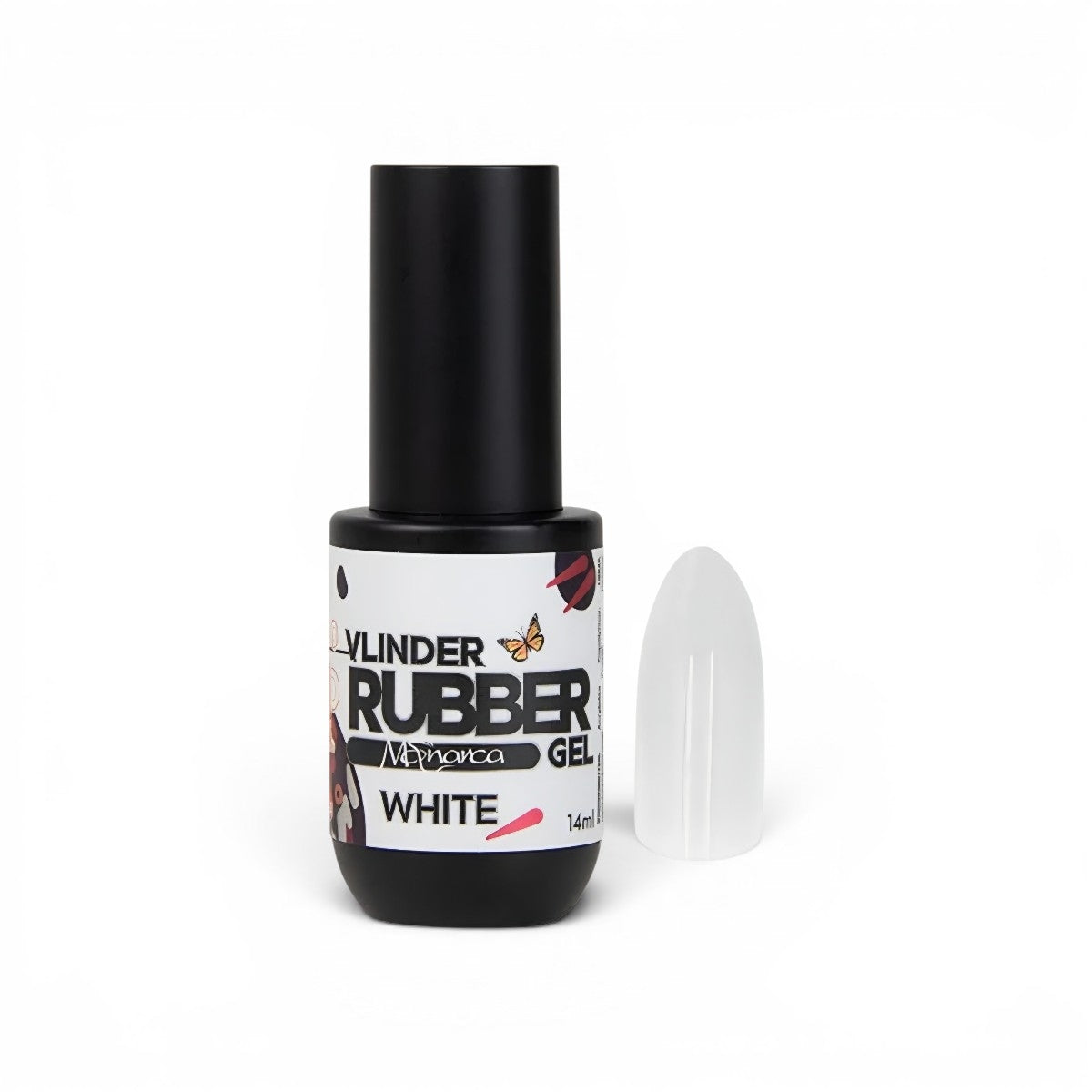 Rubber Gel Monarca Vlinder WHITE 14ML