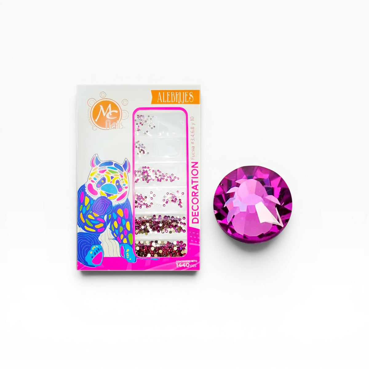 Paquete de cristal  Rosas TCC 502 Fiusha #3,4,6,8 y 10 con 1440 pz