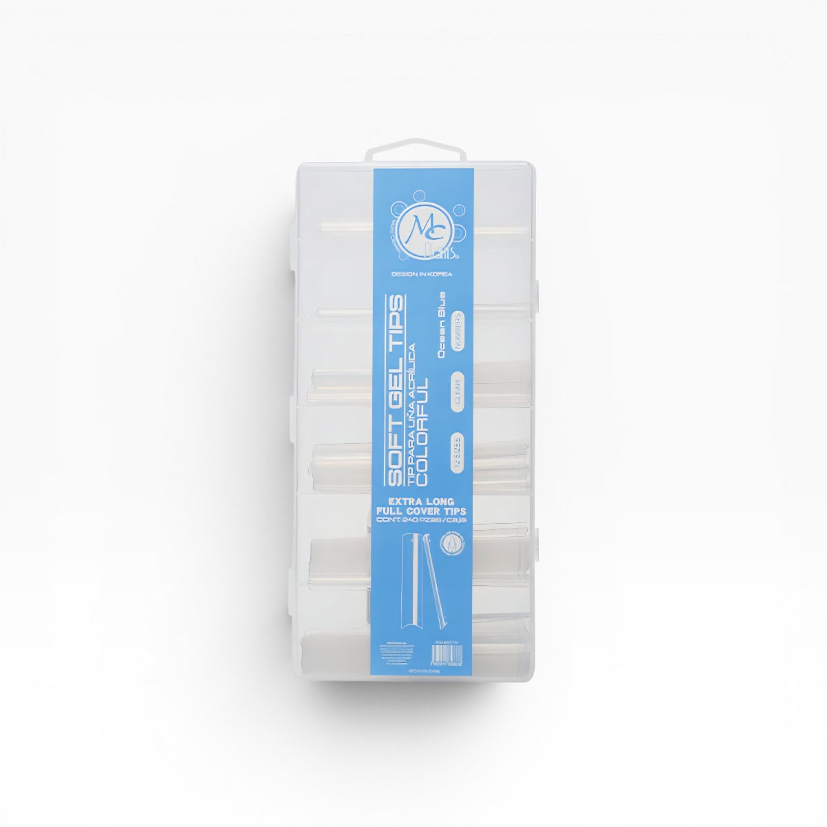 COLORFUL TIPS SQUARE Extra Long Media Luna Ocean Blue 240pz